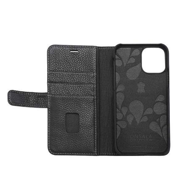 Onsala iPhone 11 Pro Max Etui Ægte Læder Sort