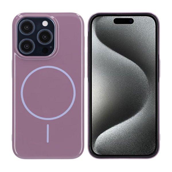 iPhone 15 Pro Cover TPU MagSafe Blank Lilla
