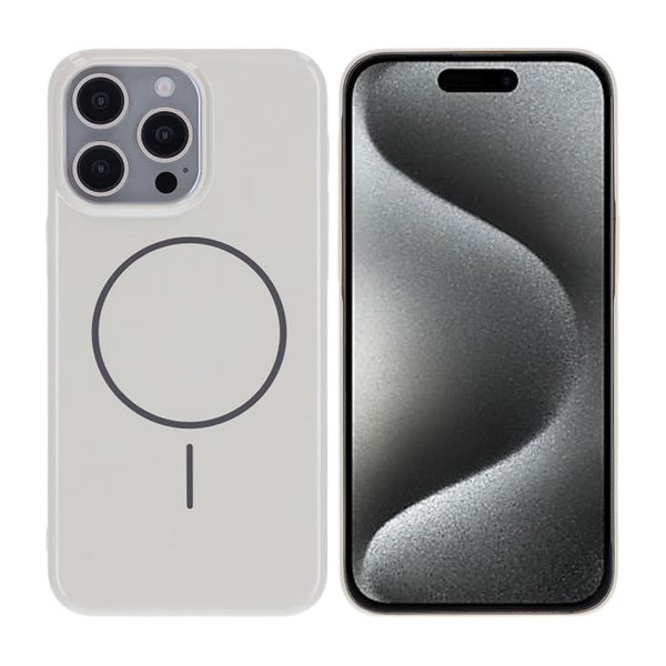 iPhone 15 Pro Max Cover TPU MagSafe Blank Hvid
