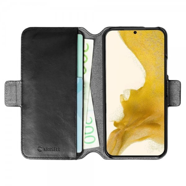 Krusell Samsung Galaxy S22 Plus Cover Læder PhoneWallet Sort