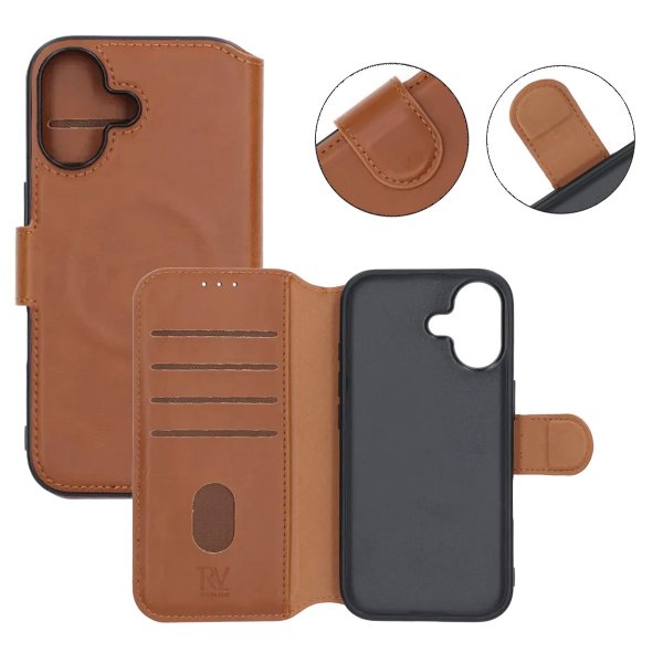 Rvelon iPhone 17 Etui 4 Kortlommer MagSafe Brun