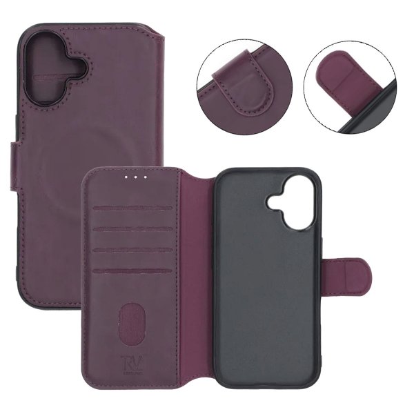 Rvelon iPhone 17 Etui 4 Kortlommer MagSafe Lilla