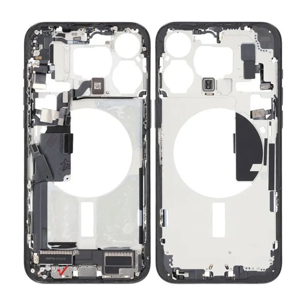 Midterramme med smådele til iPhone 15 Pro Max - Sort Titanium OEM