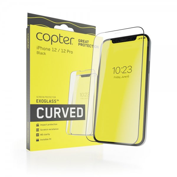 Copter iPhone 12/iPhone 12 Pro Skærmbeskyttelse Exoglass Curved