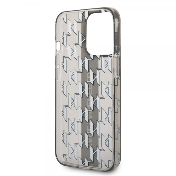 Karl Lagerfeld iPhone 14 Pro Cover Monogram Vertical Stripe Sort