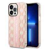 Karl Lagerfeld iPhone 14 Pro Cover Monogram Vertical Stripe Rosa