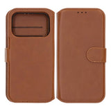 Rvelon iPhone 17 Pro Etui 4 Kortlommer Aftageligt Cover Brun