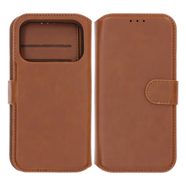 Rvelon iPhone 17 Pro Max Cover 4 Kortrum Aftagelig Skal Brun