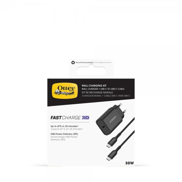 Otterbox Oplader med kabel USB-C 30W 1m Sort