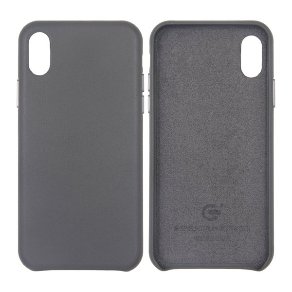 iPhone X/iPhone Xs Cover Læder Grå