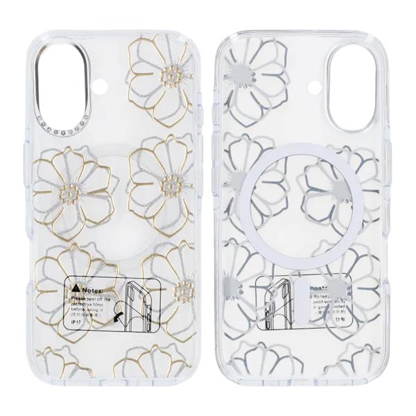 iPhone 16 Cover Mønster MagSafe Blomster