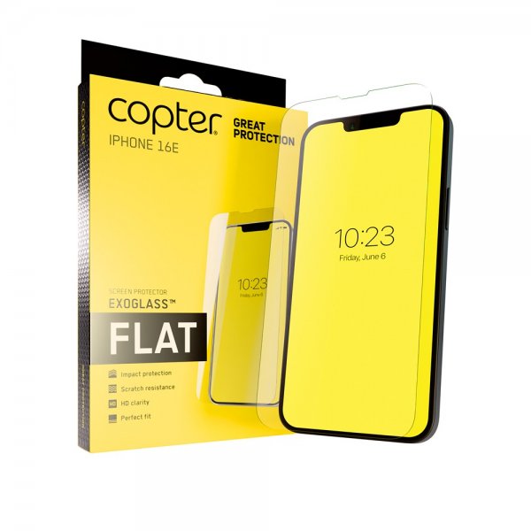 Copter iPhone 16e/17e Skærmbeskyttelse Exoglass Flat