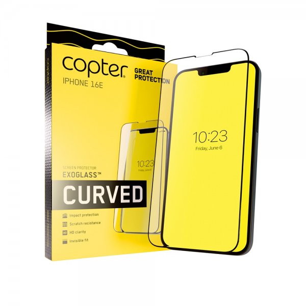 Copter iPhone 16e/17e Skærmbeskyttelse Exoglass Curved