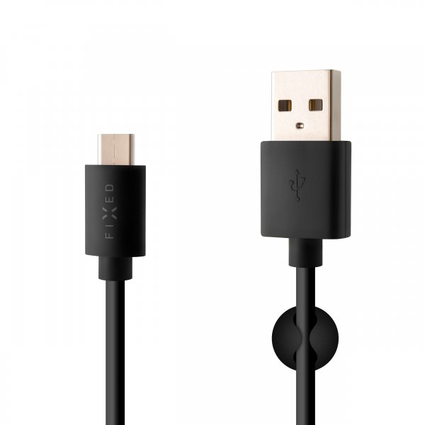Fixed Kabel USB-A till USB-C 2m Sort