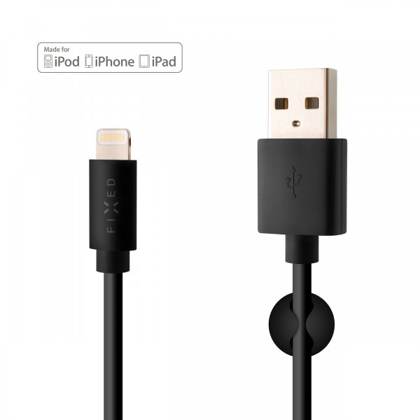 Fixed Kabel USB-A till Lightning 2m Sort