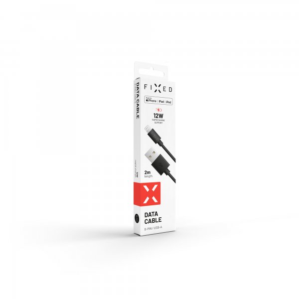 Fixed Kabel USB-A till Lightning 2m Sort