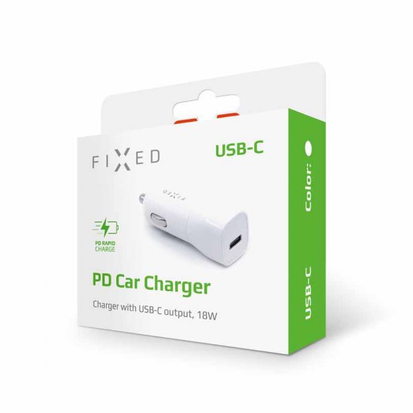 Fixed Billader PD Car Charger USB-C 18W
