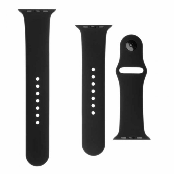 Fastmonteret Apple Watch 44/45/46mm/Apple Watch Ultra Armbånd Silikone Rem Sort