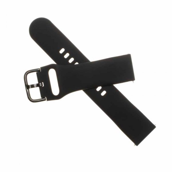 Fast Samsung Galaxy Watch 20mm Armbånd Silikonerem Sort