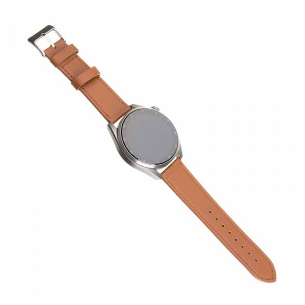 Fast Samsung Galaxy Watch 22mm Armbånd Læderrem Brun