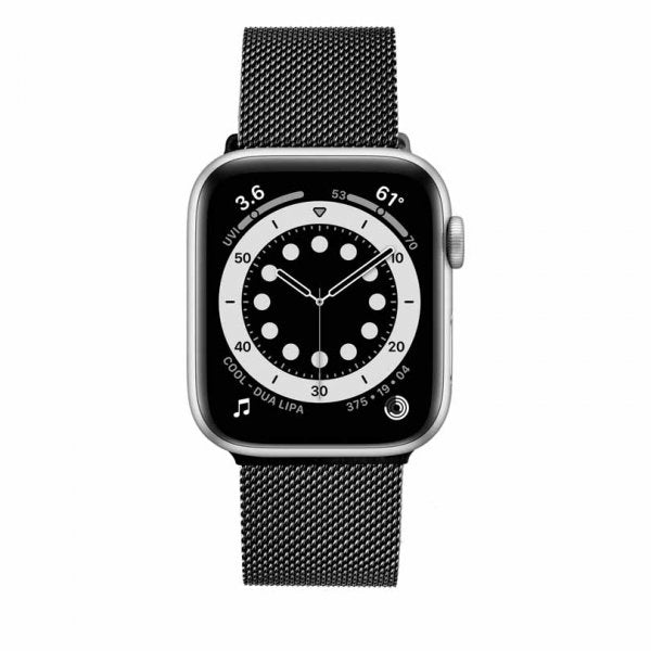 Fast Apple Watch 44/45/46mm/Apple Watch Ultra Armbånd Mesh Rem Sort