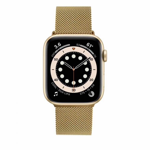 Fastgjort Apple Watch 44/45/46mm/Apple Watch Ultra Armbånd Mesh Rem Guld