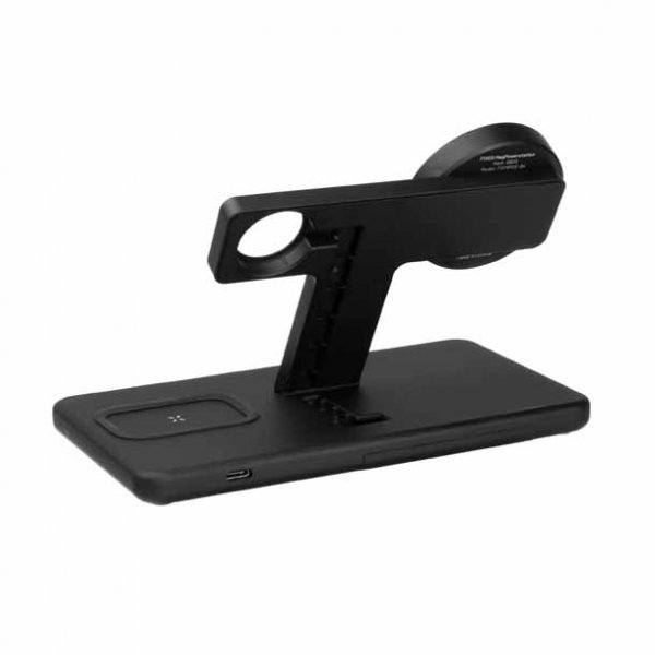 Fast Trådløs Oplader MagPowerstation 3i1 Stand MagSafe Sort