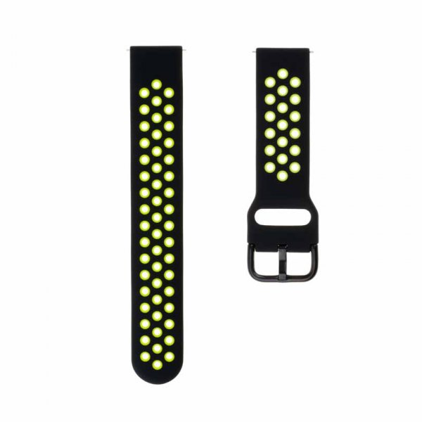 Fast Samsung Galaxy Watch 22mm Rem Sport Silikone Rem Sort Lime