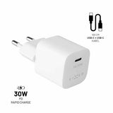Fixed Oplader med Kabel Mini PD Travel Charger Kit USB-C/USB-C 30W Hvid