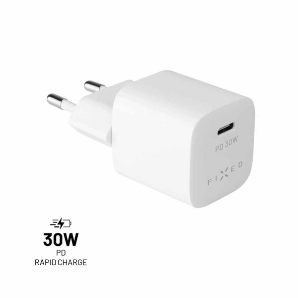 Fixed Laddare Mini PD Travel Charger USB-C 30W Hvid