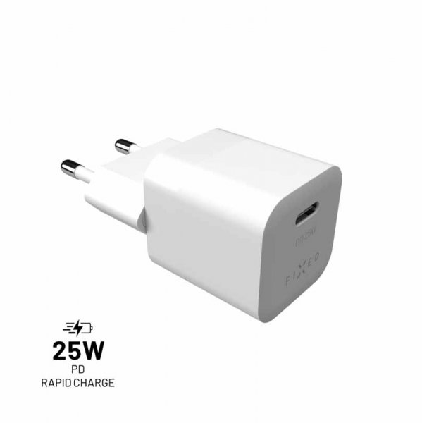 Fixed Oplader Mini PD Rejseoplader USB-C 25W Hvid