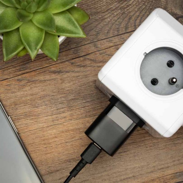 Fixed Lader med kabel Mini PD Travel Charger Kit USB-C/USB-C 30W Sort