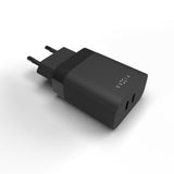 Fixed Oplader PD Rejseoplader 2xUSB-C 35W Sort