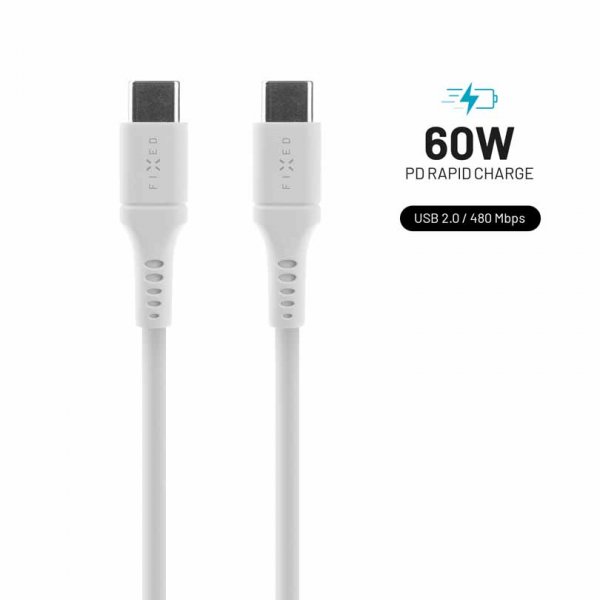 Fixed Kabel Liquid Silikone USB-C/USB-C 1.2m Hvid