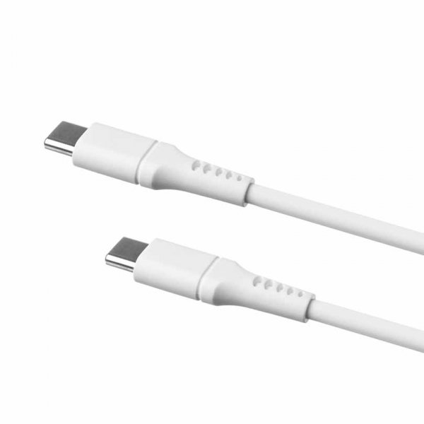Fixed Kabel Liquid Silicone USB-C/USB-C 2 m Hvid