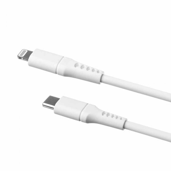 Fixed Kabel Liquid Silicone USB-C/Lightning 0.5m Hvid