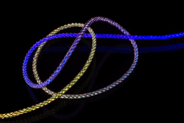 Fast kabel Lysende RGB LED USB-C til USB-C 1.2m