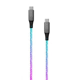 Fast kabel Lysende RGB LED USB-C til USB-C 1.2m