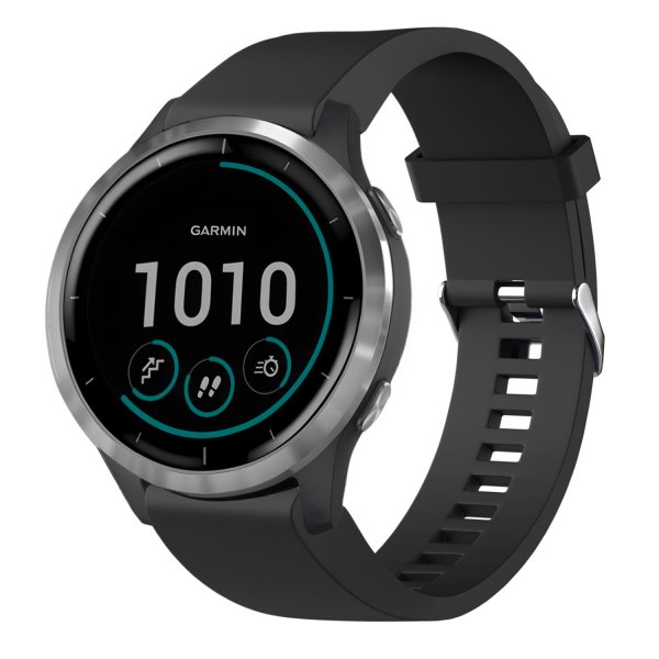 Fastmonteret Garmin QuickFit 20mm Armbånd Silikone Rem Sort