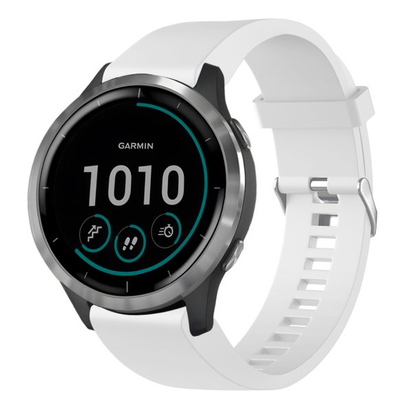 Fast Garmin QuickFit 20mm Silikone Rem Hvid