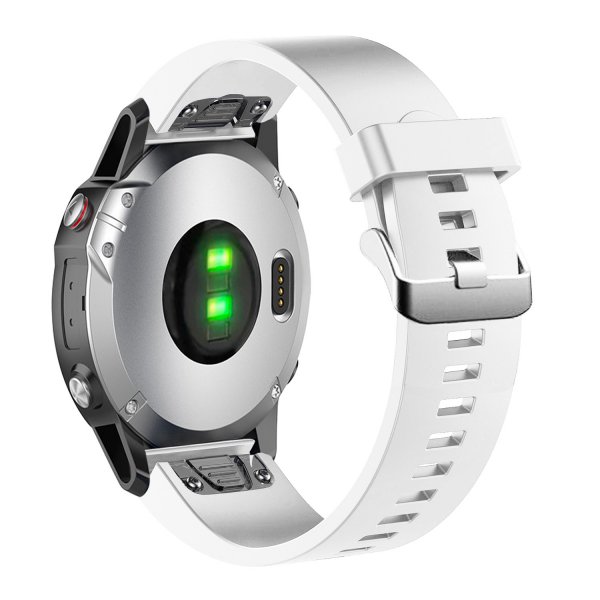 Fast Garmin QuickFit 20mm Silikone Rem Hvid