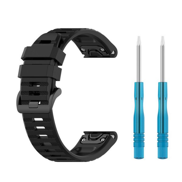 Fast Garmin QuickFit 22mm Armbånd Silikone Strop Sort