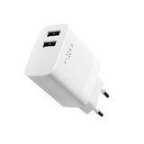 Fixed Oplader med Lightning-kabel 1m 2xUSB-A 17W Hvid