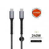 Fast Kabel Armor 240W USB-C 1.2m Grå