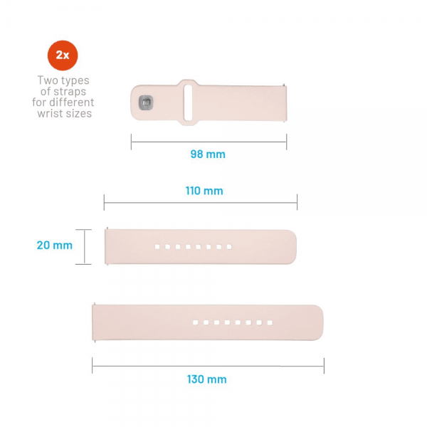 Fast Samsung Galaxy Watch 20mm Armbånd Silikone Sporty Rem Rosa
