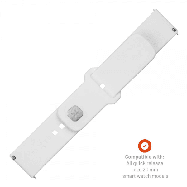 Fikseret Samsung Galaxy Watch 20mm Armbånd Silikone Sporty Rem Hvid