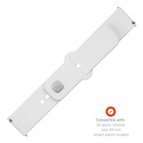 Fikseret Samsung Galaxy Watch 20mm Armbånd Silikone Sporty Rem Hvid