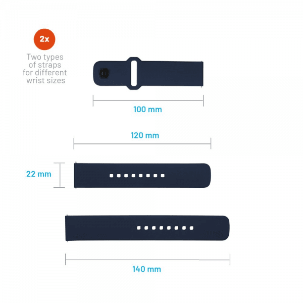 Fixed Samsung Galaxy Watch 22mm Rem Silikone Sporty Rem Blå