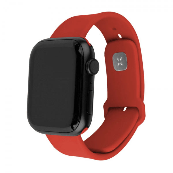 Fast Apple Watch 44/45/46mm Armbånd Silikone Sporty Rem Rød