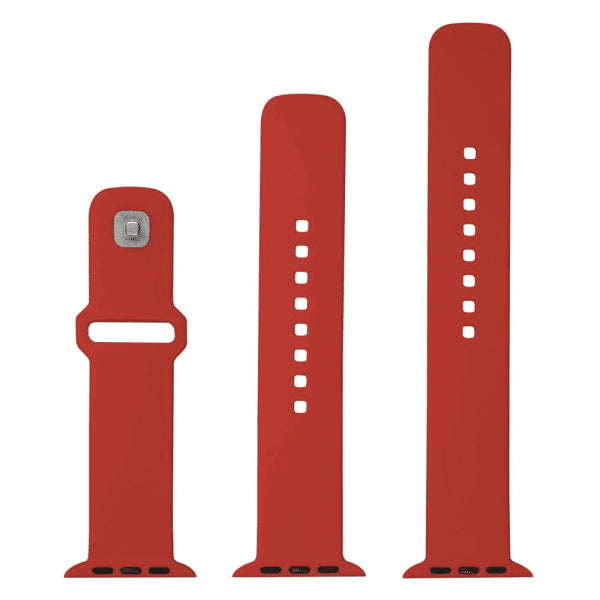 Fast Apple Watch 44/45/46mm Armbånd Silikone Sporty Rem Rød